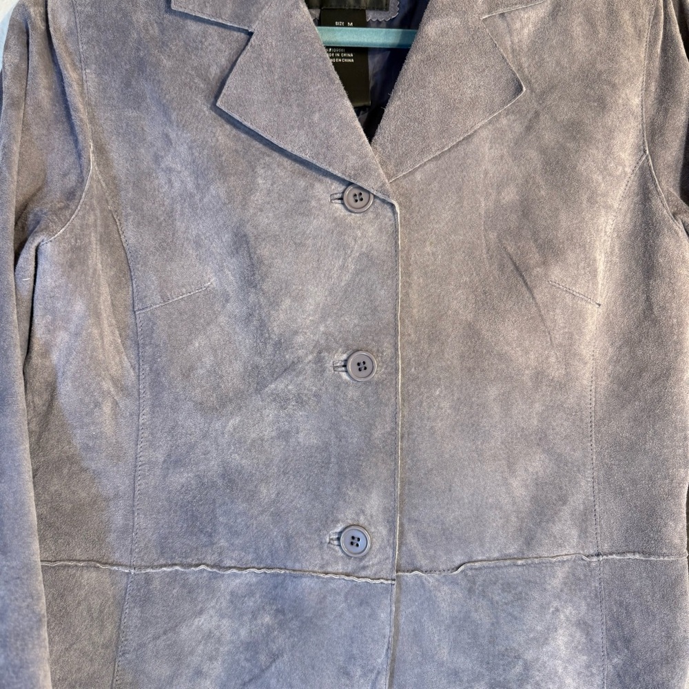 Brandon Thomas Women’s Suede Leather‎ Jacket. Size M Light Purple. Lined - Picture 2 of 13